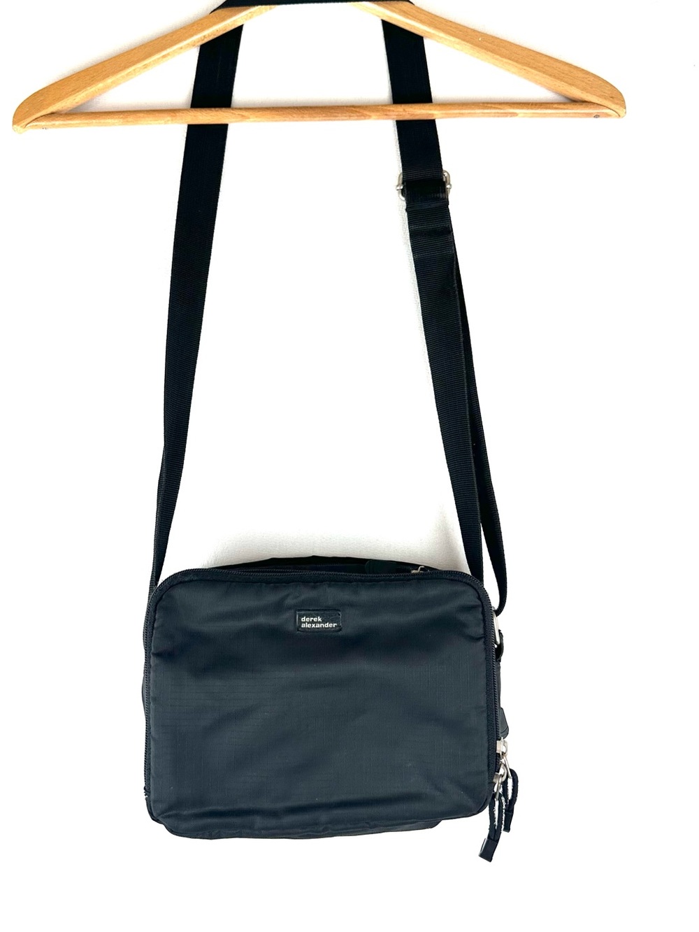 Derek Alexander Multi Pocket Crossbody Handbag Black